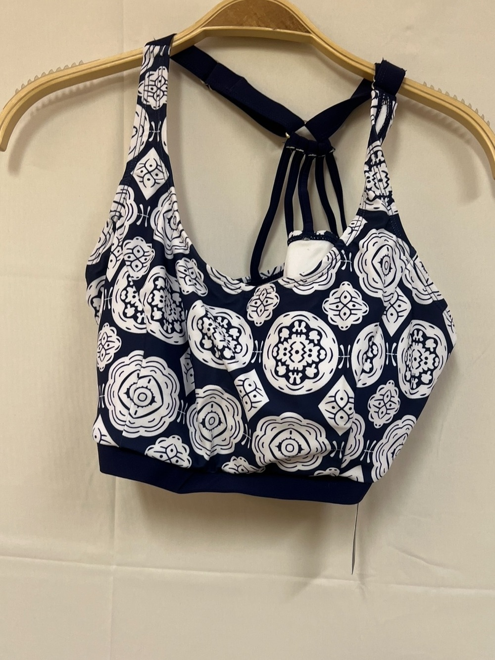 NEW 3 piece swimsuit set in navy and white size: L